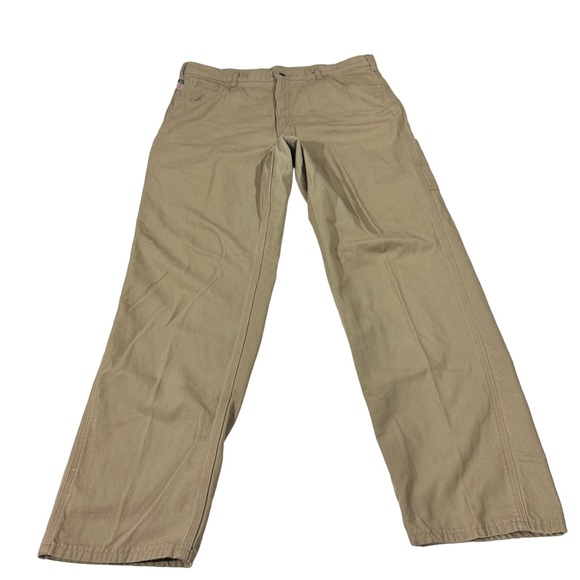 Carhartt Other - Carhartt Cat 2 Flame Resistant Tan Canvas Cargo Jeans Pants Sz 38x34 7 Pockets